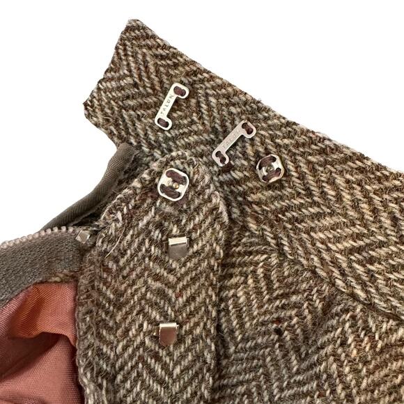 Evan Picone Skirt Vintage Pure Virgin Wool Authentic Herringbone 60s Size XS - Picture 8 of 12